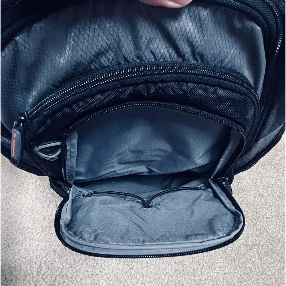 Samsonite Black Gray 17" Sport Backpack 2 Strap Men's Nylon Bag - Picture 9 of 16